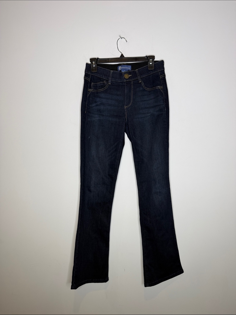 Democracy Sze 4 Dark Blue Women Jean Denim Absolution Flare Leg Closet Staple - Picture 1 of 10